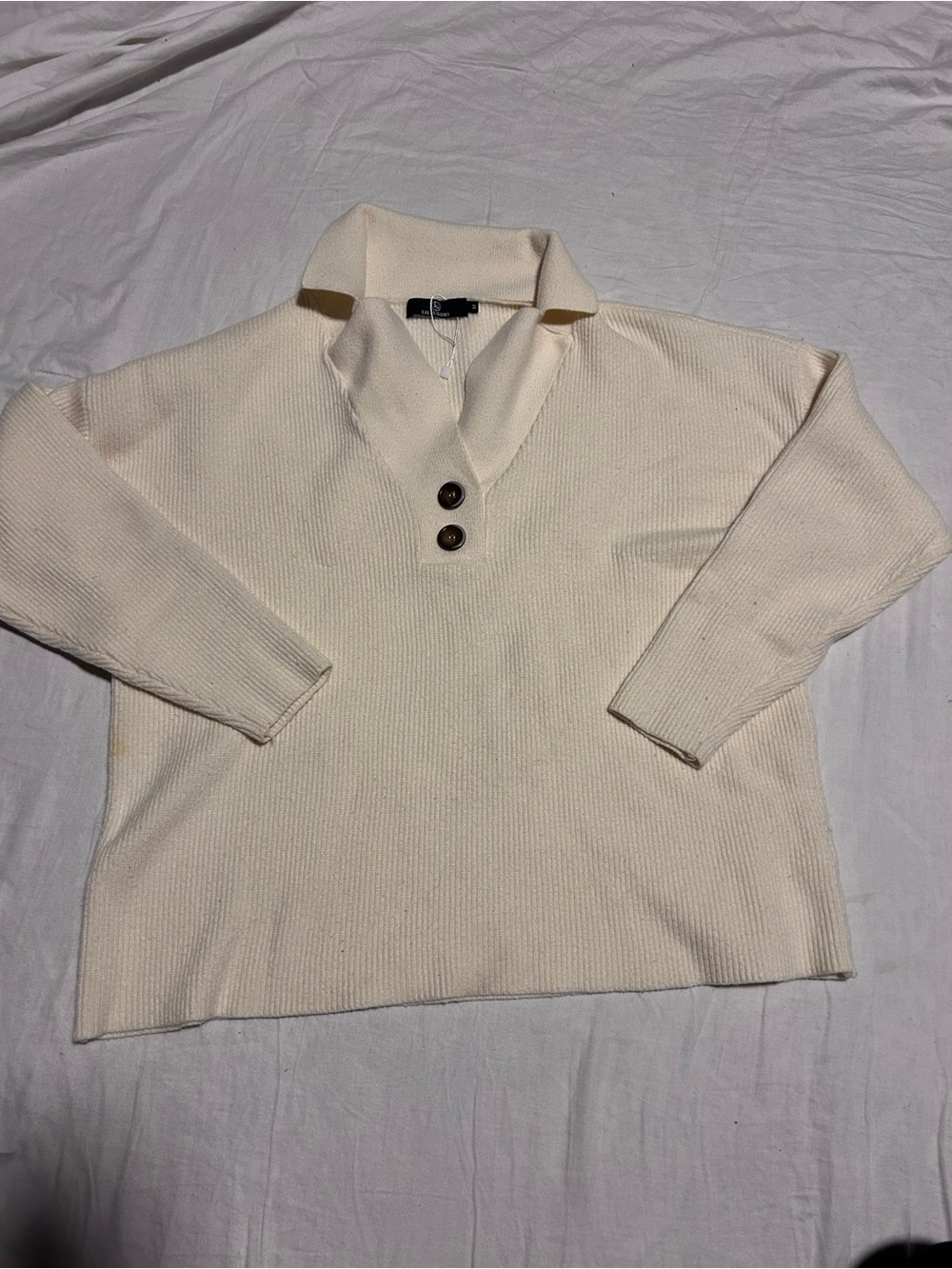 Lillusory Women Ribbed Knit Button Pullover Sweater